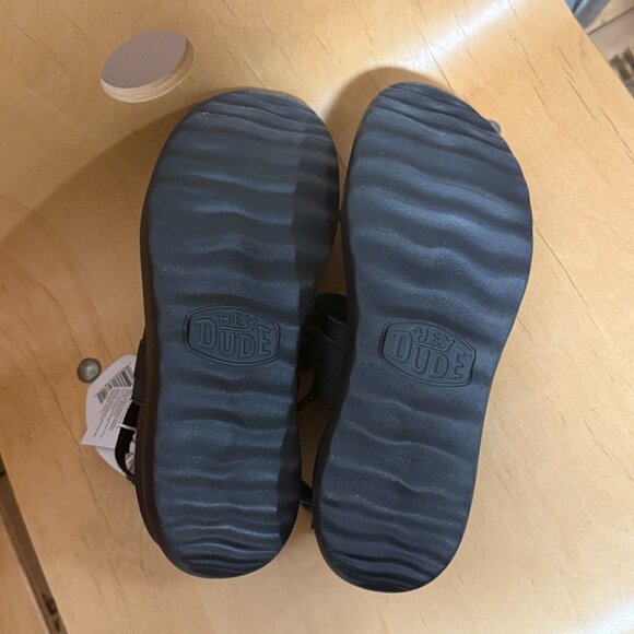 New Women's Hey Dude Velcro Mono Black Sandals Collins Comfort Sole Size 9 - Picture 3 of 12